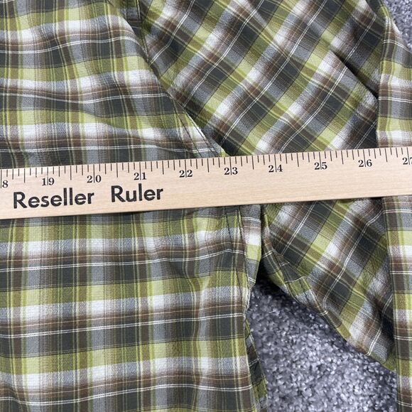 Prana Shirt Mens Extra‎ Large Button Up Plaid Breathable Outdoors Mesh Green - Picture 13 of 16